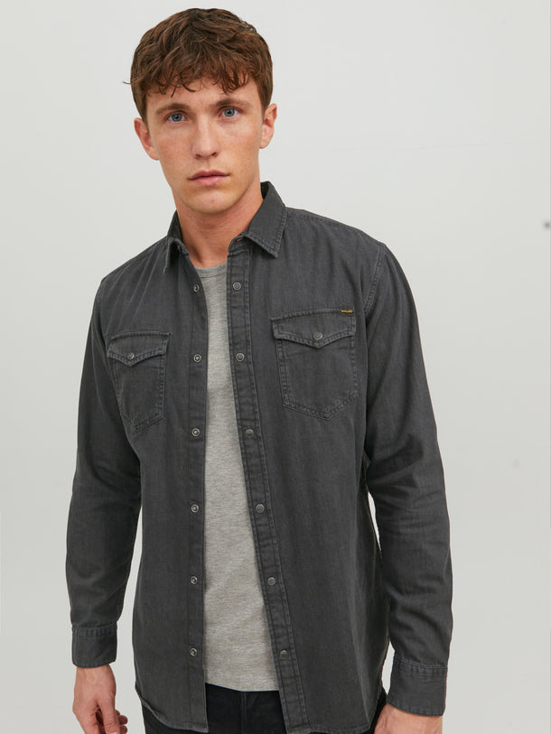 Product CAMISA SHERIDAN DENIM - Black Denim Fit:Slim - Image 4