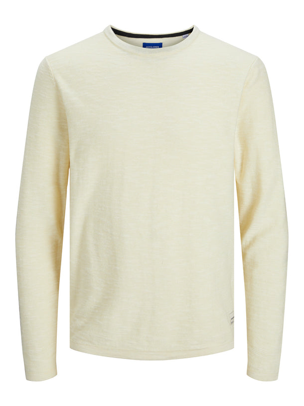 Product JORJAY KNIT CREW NECK - Straw Detail:Cloud dancer - Image 1