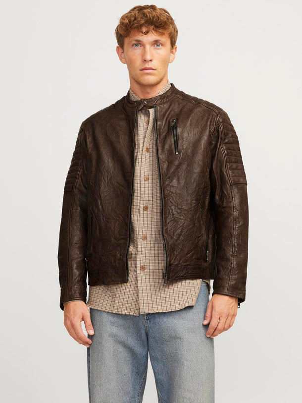 Product CHAMARRA BIKER RICHARD DE PIEL - Brown Stone - Image 1