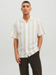 CAMISA SUMMER DE LINO - White Pepper Stripes:RELAXED FIT
