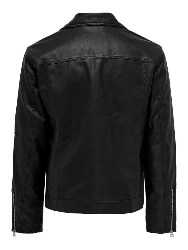 Product CHAMARRA BIKER ASHER EFECTO PIEL - Black - Image 2