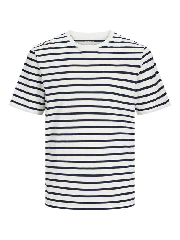 Product CAMISETA ORGANIC BÁSICA - Cloud Dancer Stripes:NAVY BLAZER - Image 5